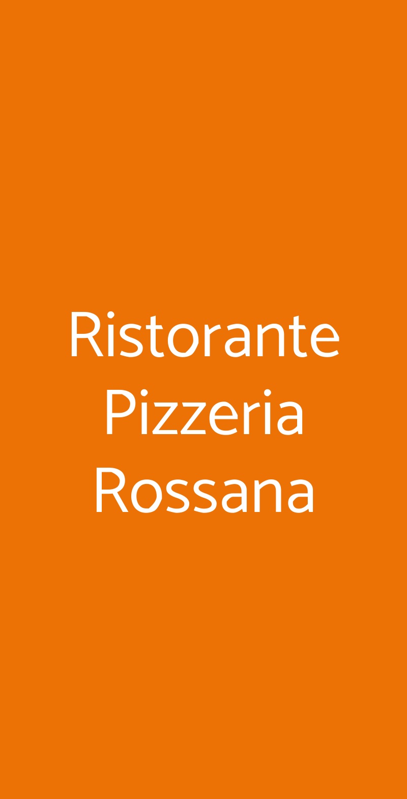 Ristorante Pizzeria Rossana Milano menù 1 pagina