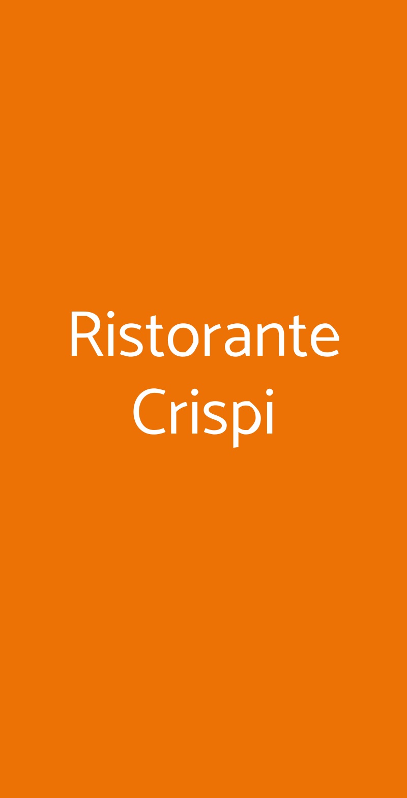 Ristorante Crispi Milano menù 1 pagina