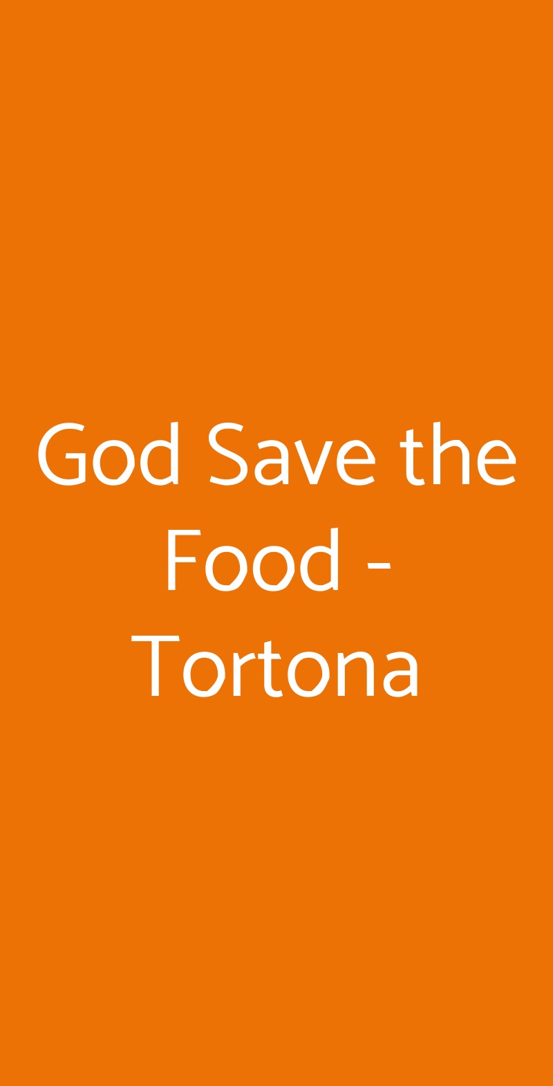 God Save the Food - Tortona Milano menù 1 pagina