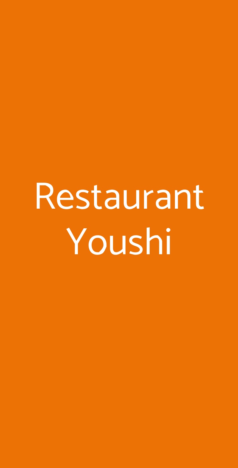 Restaurant Youshi Milano menù 1 pagina