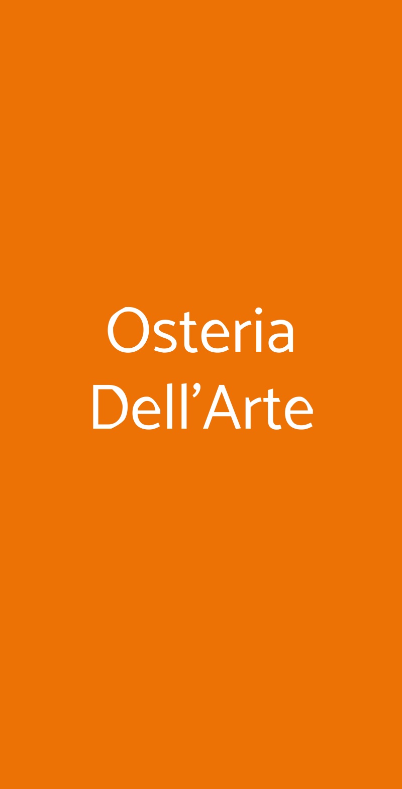 Osteria Dell'Arte Milano menù 1 pagina