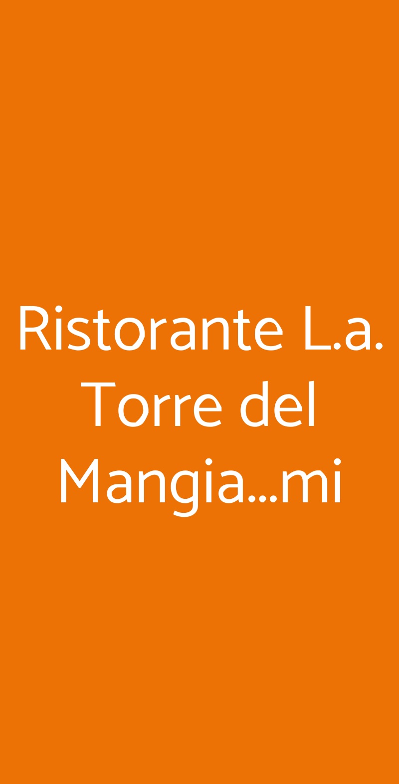 Ristorante L.a. Torre del Mangia...mi Milano menù 1 pagina