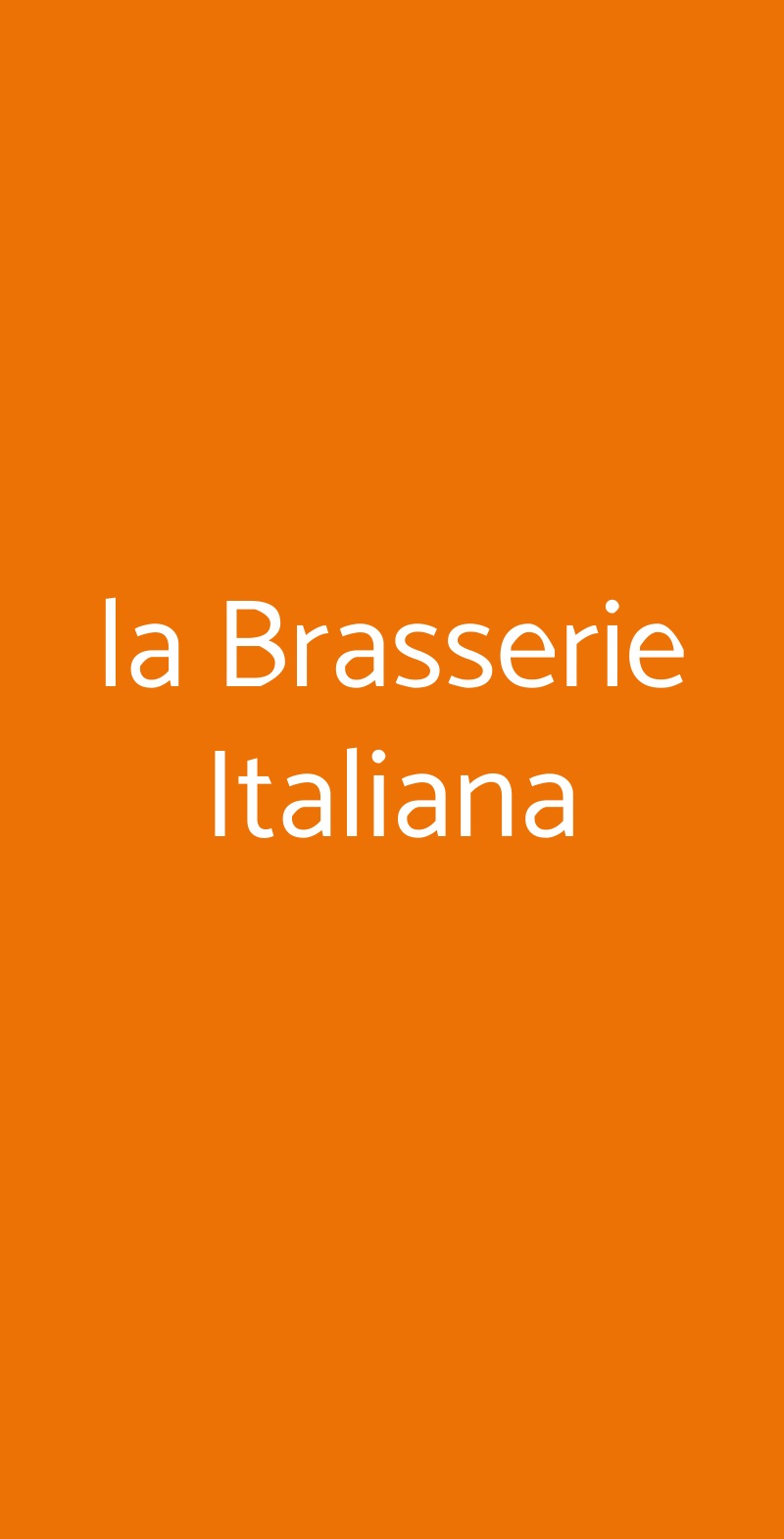la Brasserie Italiana Milano menù 1 pagina