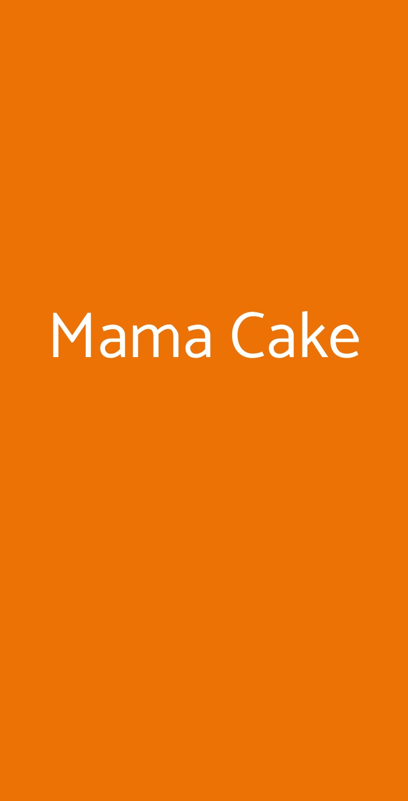 Mama Cake Milano menù 1 pagina