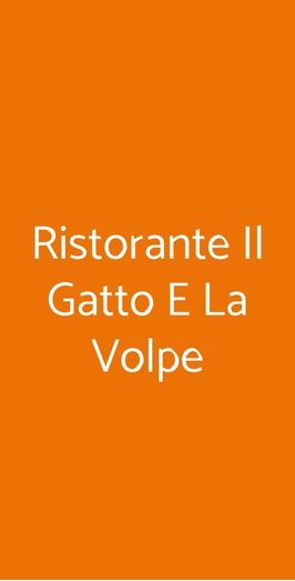 Ristorante Il Gatto E La Volpe, Milano