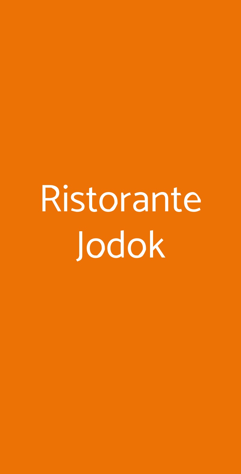 Ristorante Jodok Milano menù 1 pagina