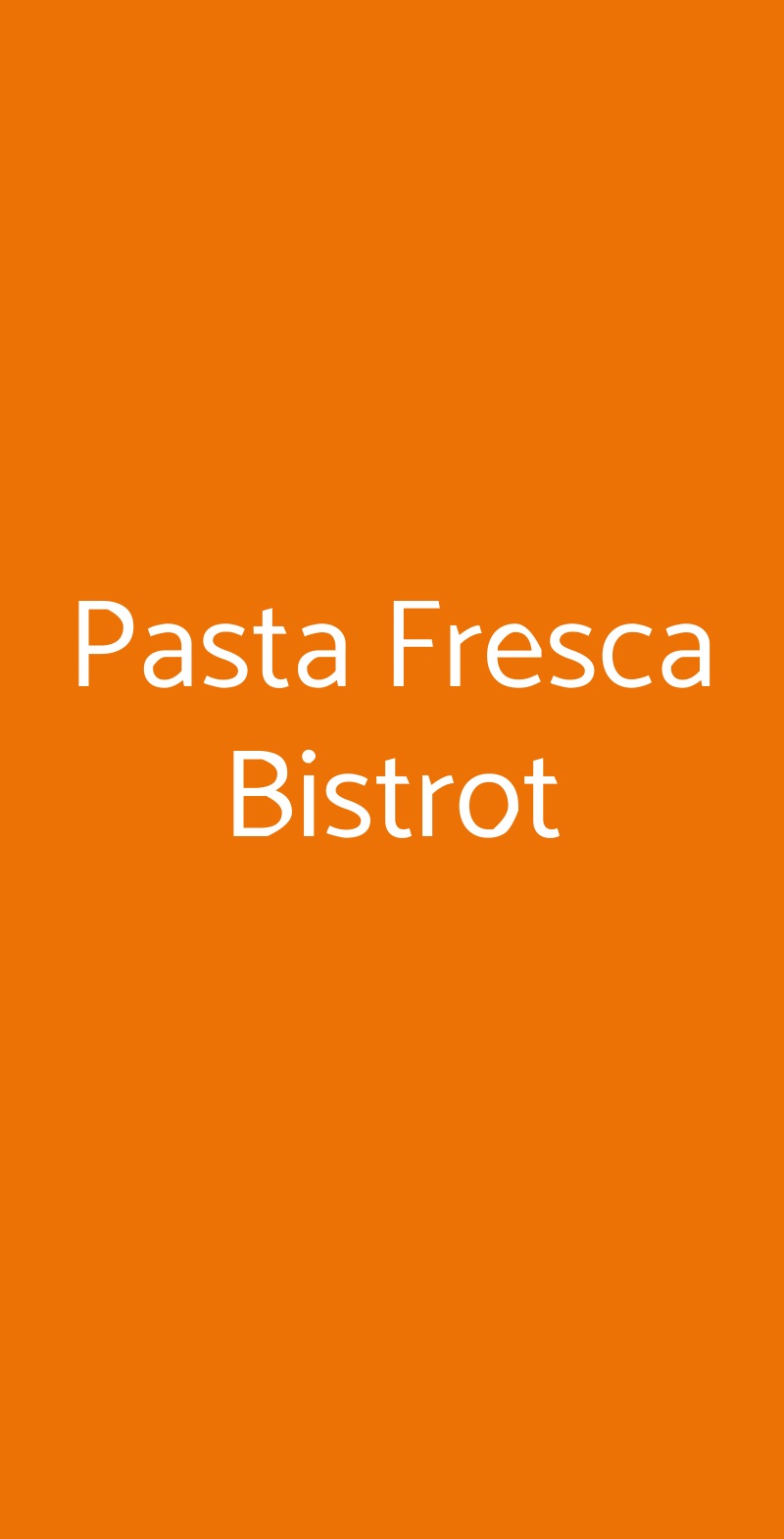 Pasta Fresca Bistrot Milano menù 1 pagina