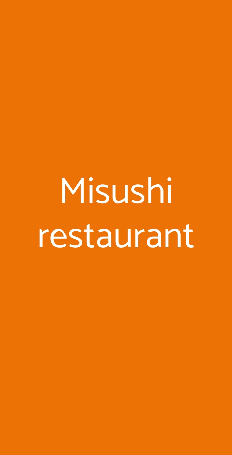 MIsushi Restaurant Milano menù 1 pagina