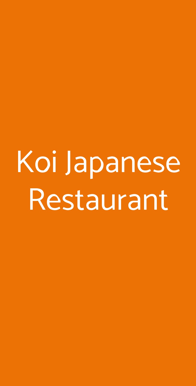 Koi Japanese Restaurant Milano menù 1 pagina