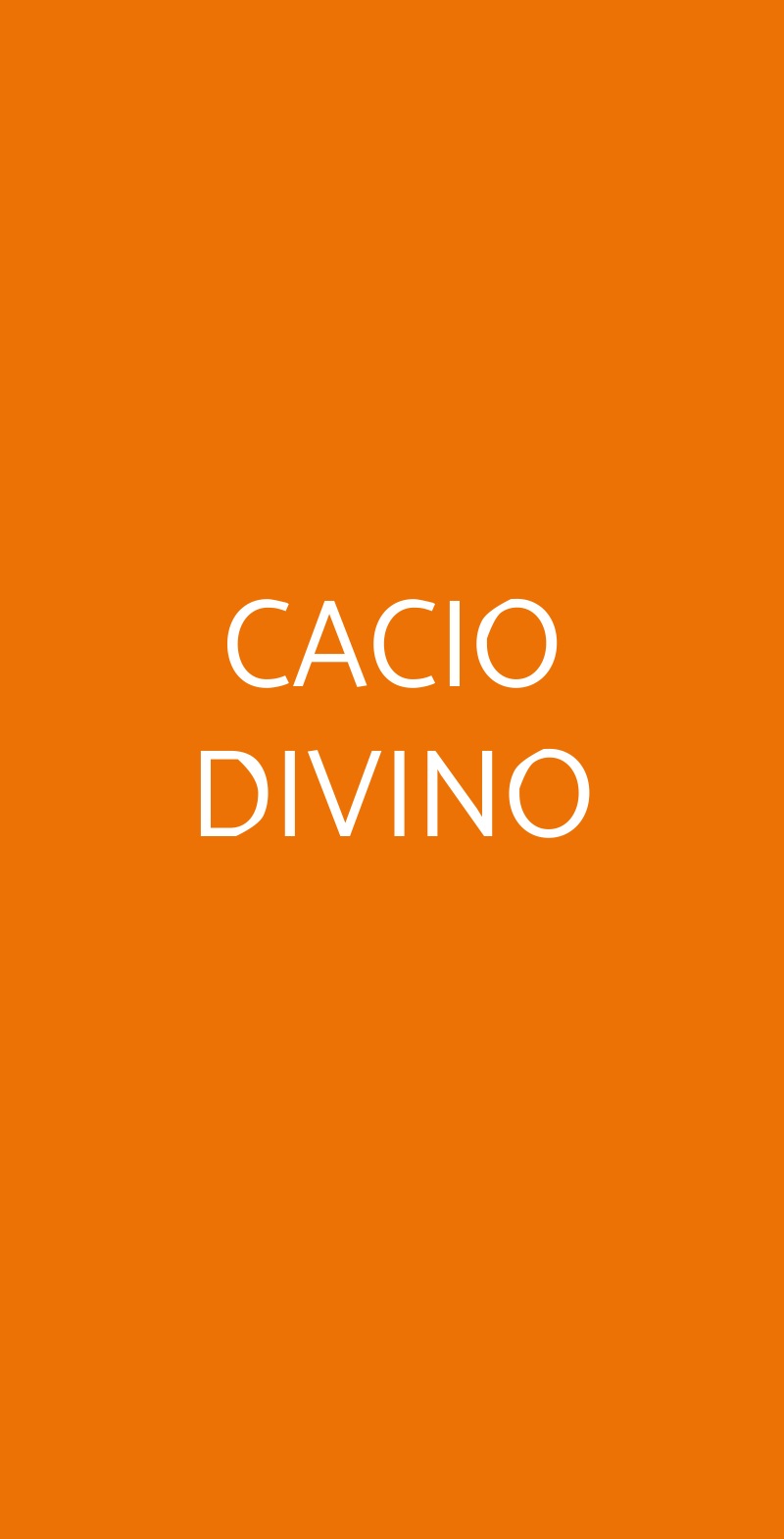 CACIO DIVINO Pistoia menù 1 pagina