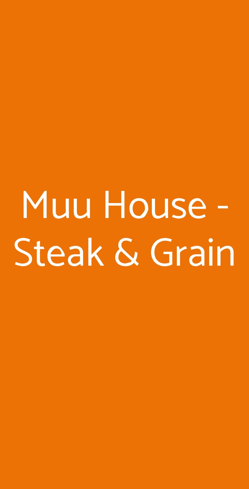Muu House - Steak & Grain Milano menù 1 pagina
