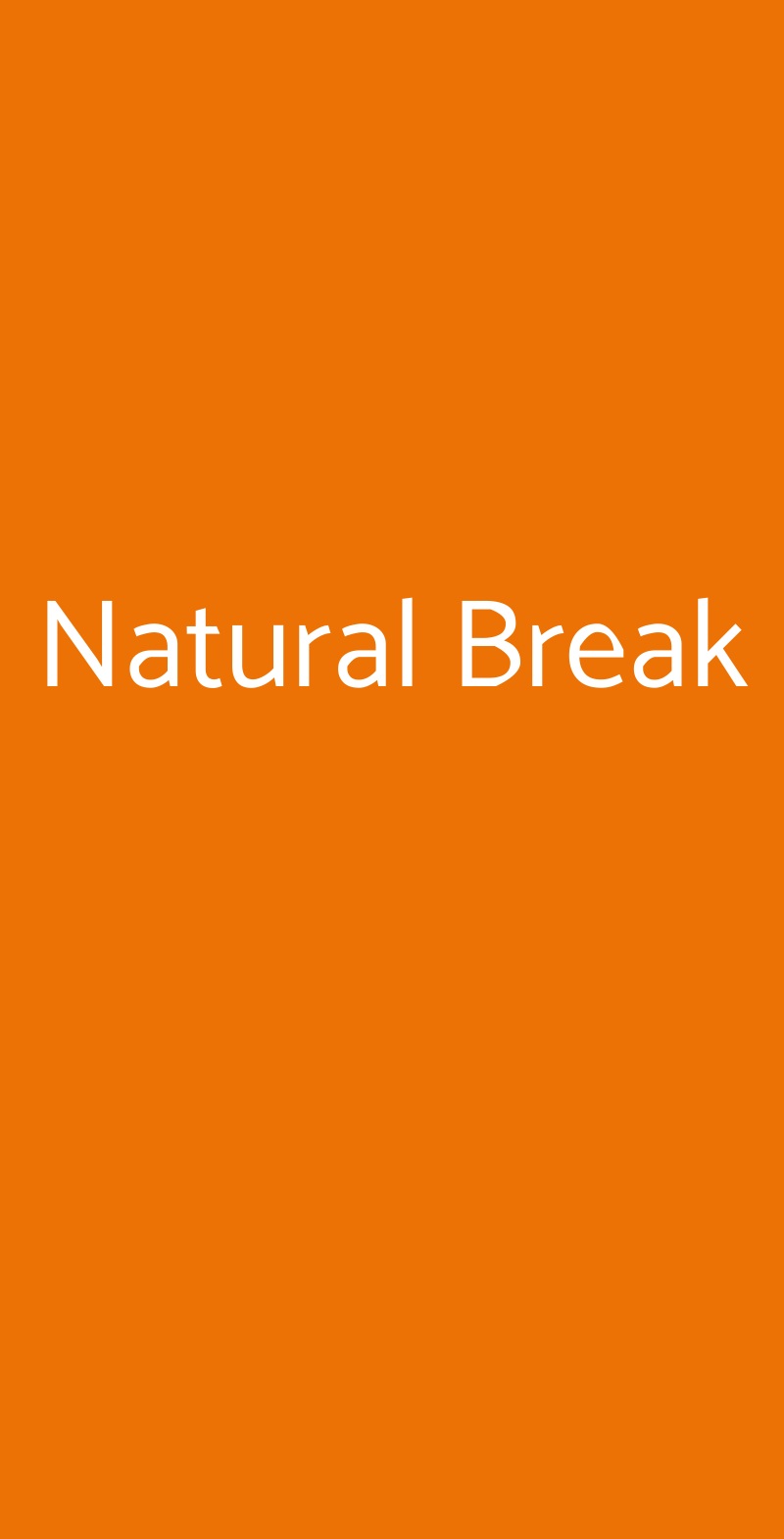 Natural Break Milano menù 1 pagina