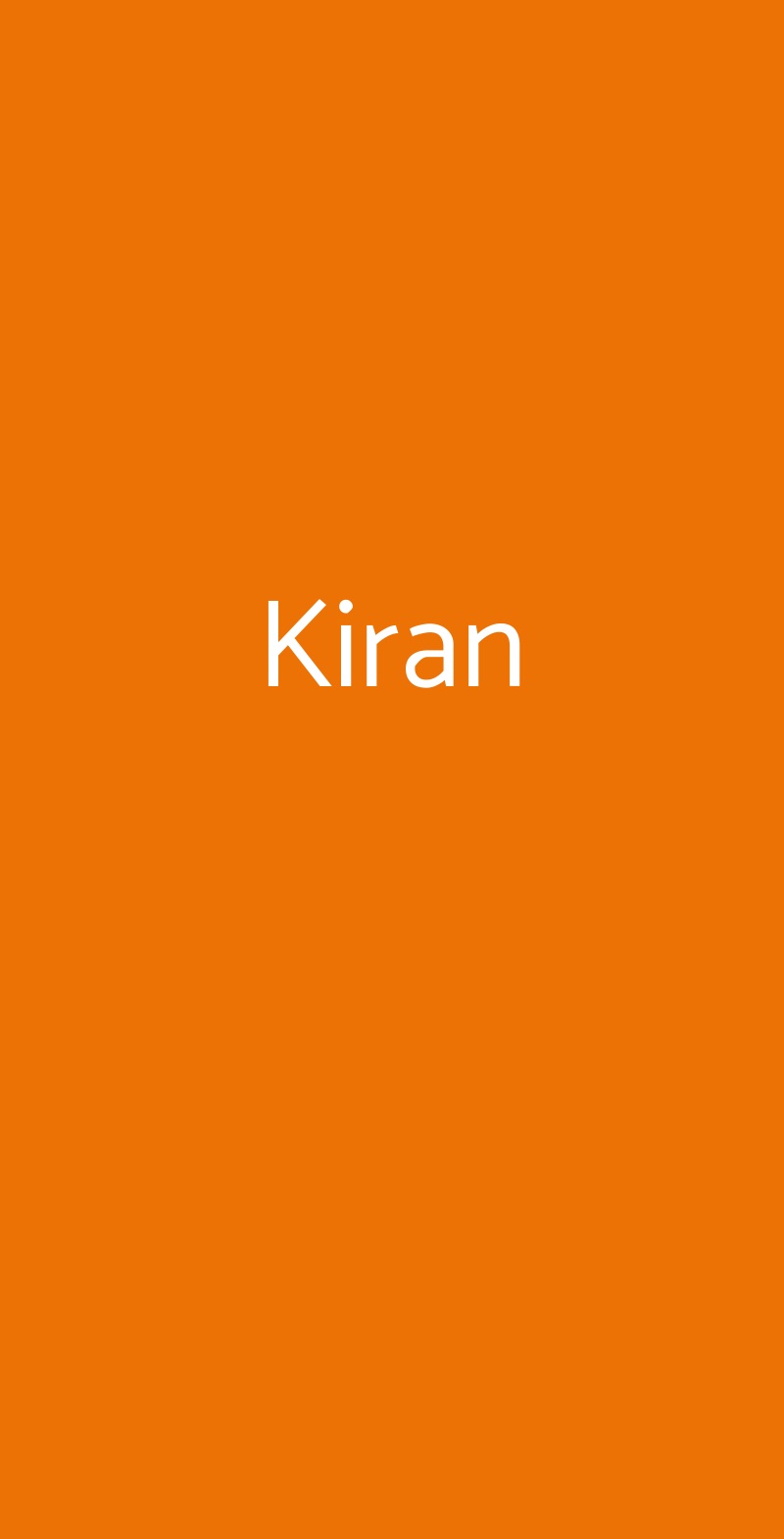 Kiran Milano menù 1 pagina