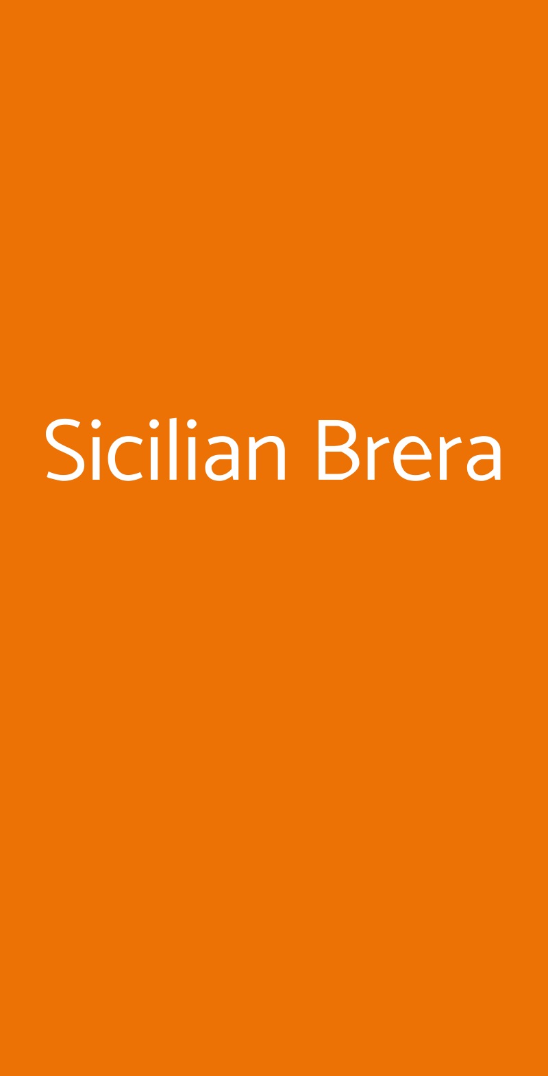 Sicilian Brera Milano menù 1 pagina