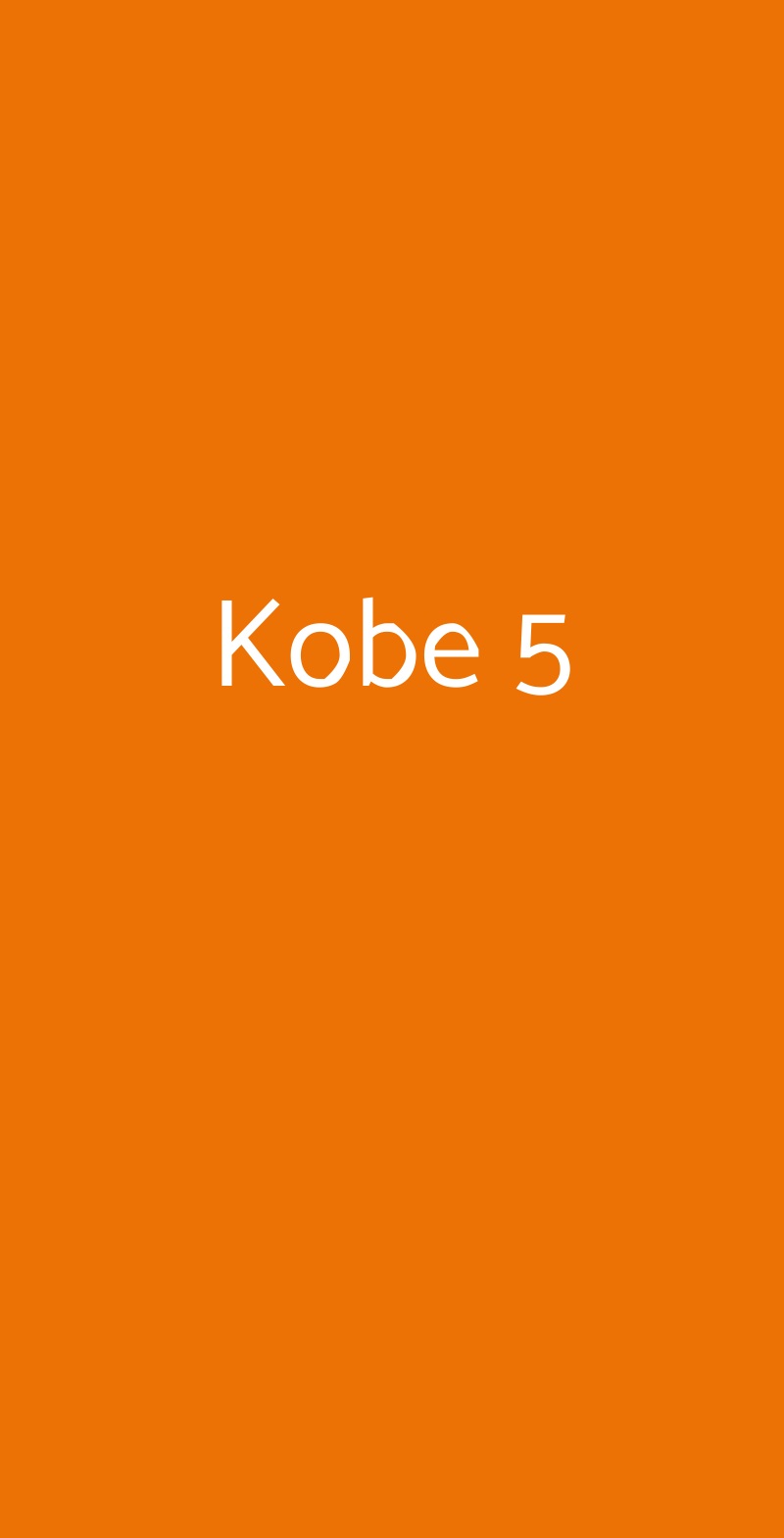 Kobe 5 Milano menù 1 pagina