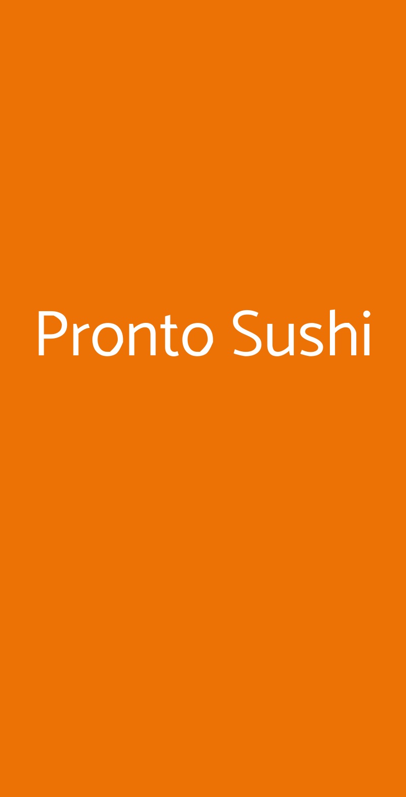 Pronto Sushi Milano menù 1 pagina