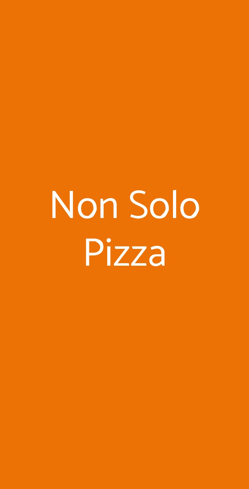 Non Solo Pizza Milano menù 1 pagina