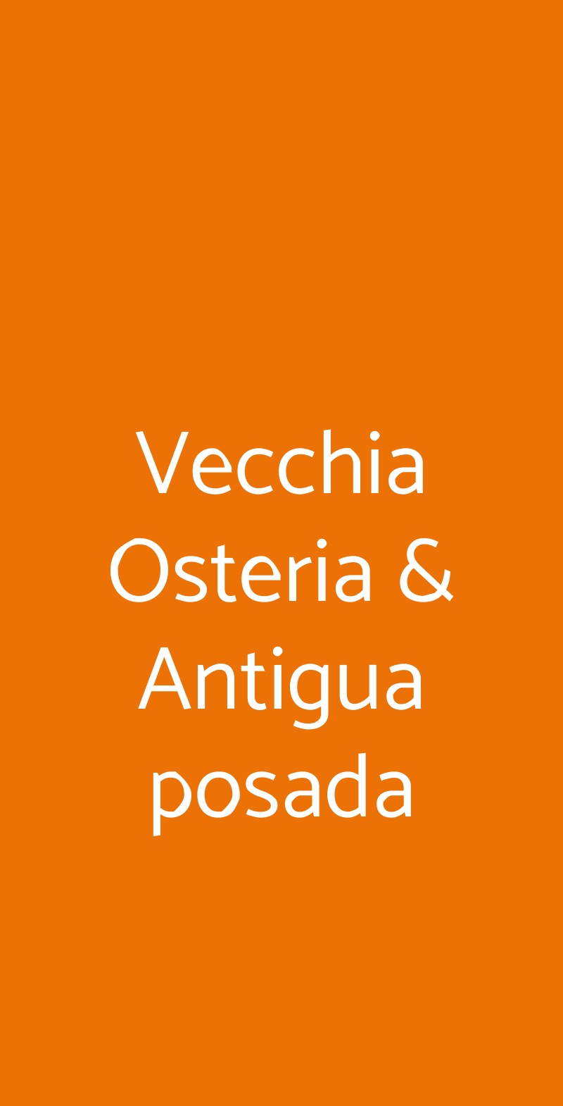 Vecchia Osteria & Antigua posada Milano menù 1 pagina