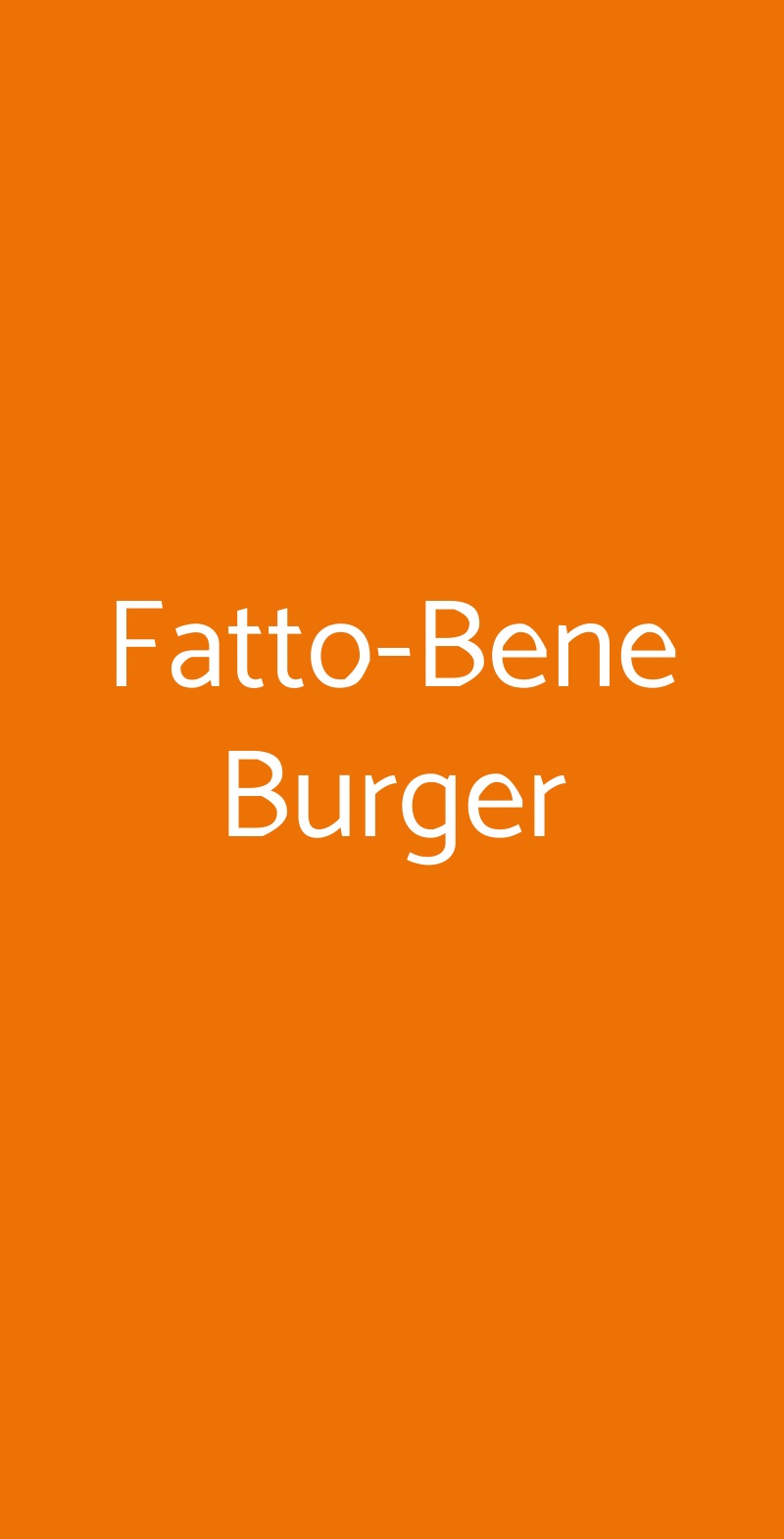Fatto-Bene Burger Milano menù 1 pagina