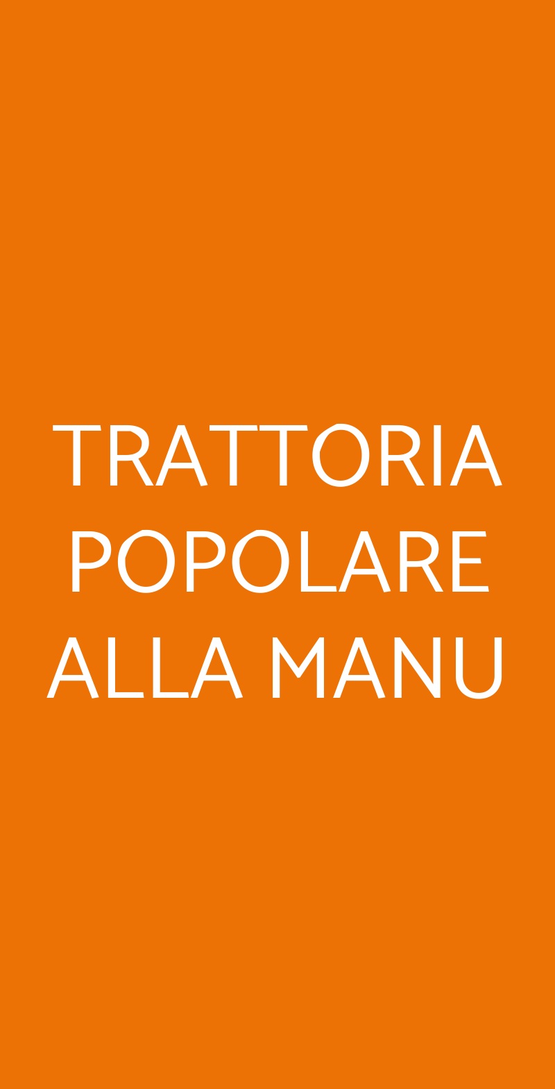 TRATTORIA POPOLARE ALLA MANU Milano menù 1 pagina