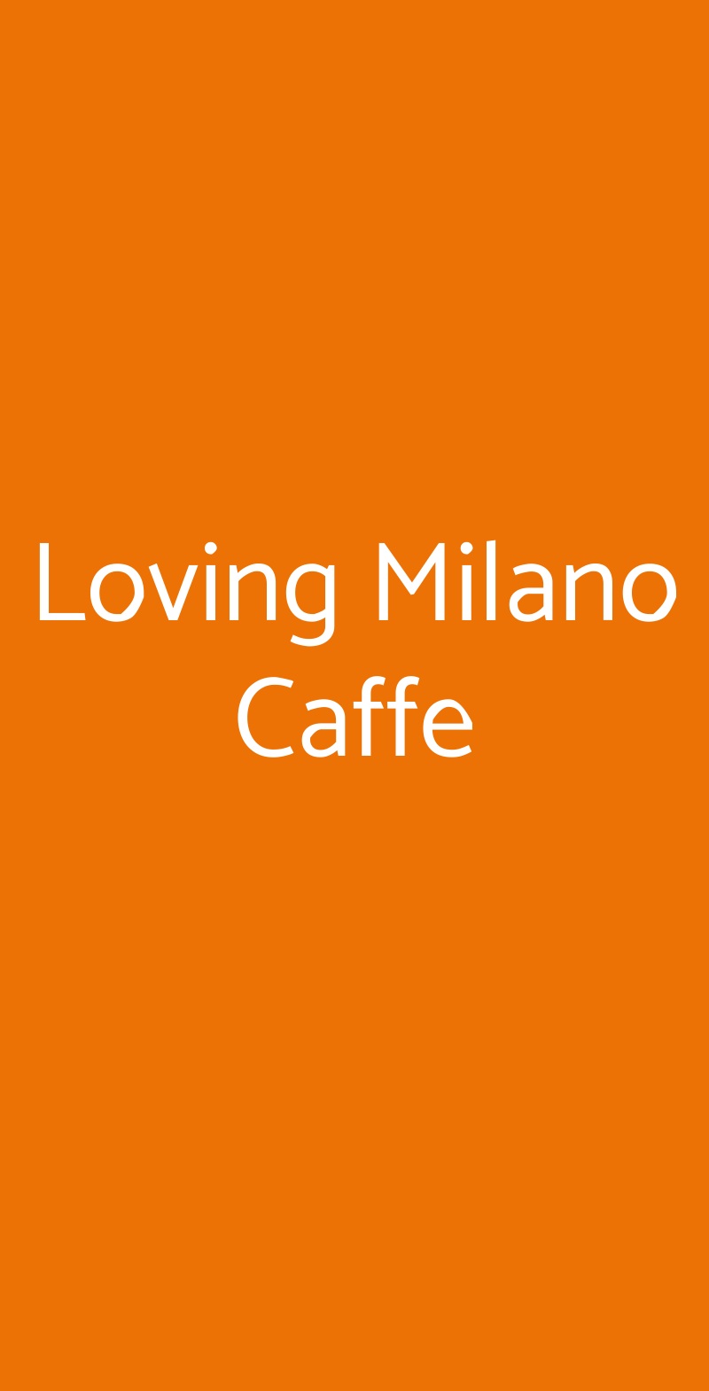 Loving Milano Caffe Milano menù 1 pagina