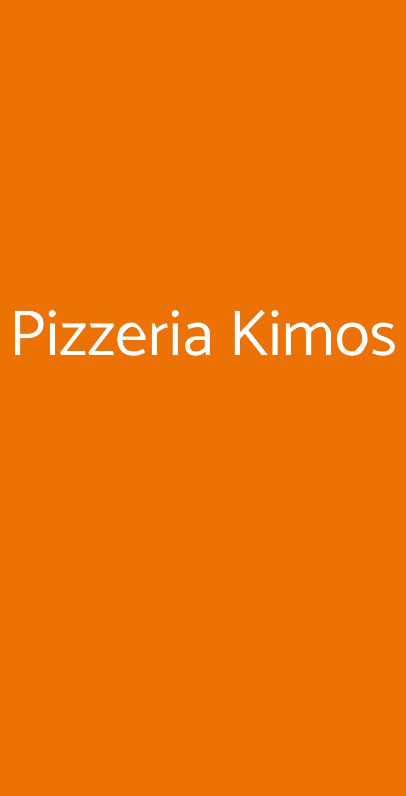 Pizzeria Kimos Milano menù 1 pagina