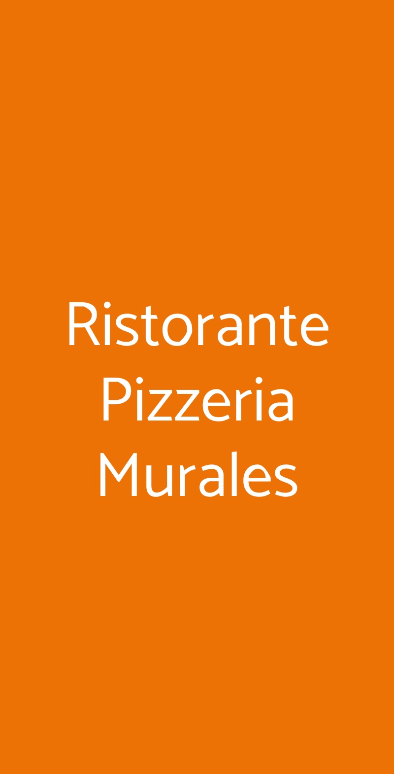 Ristorante Pizzeria Murales Milano menù 1 pagina