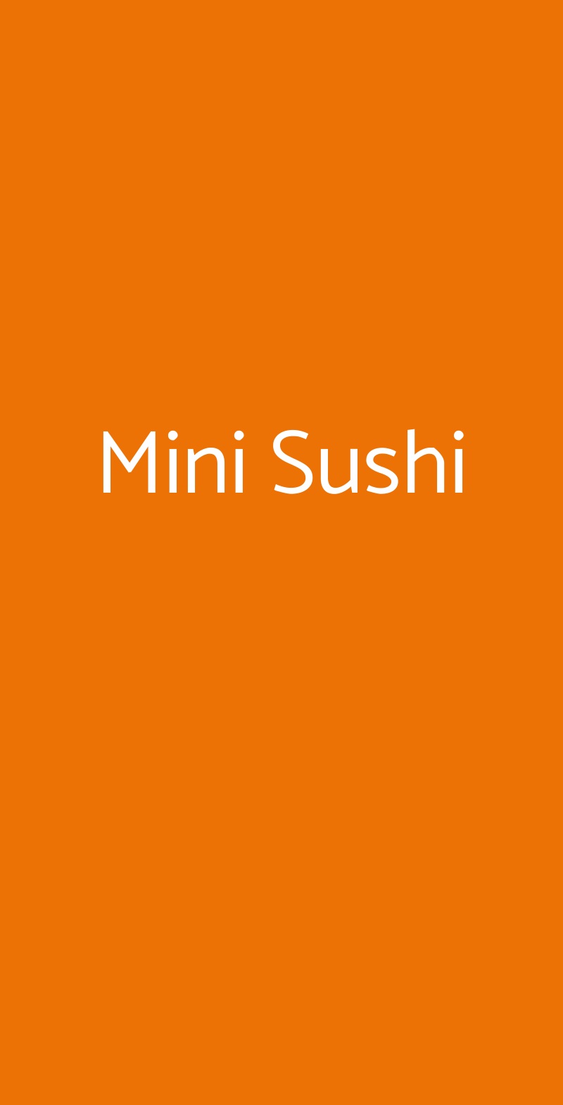 Mini Sushi Milano menù 1 pagina