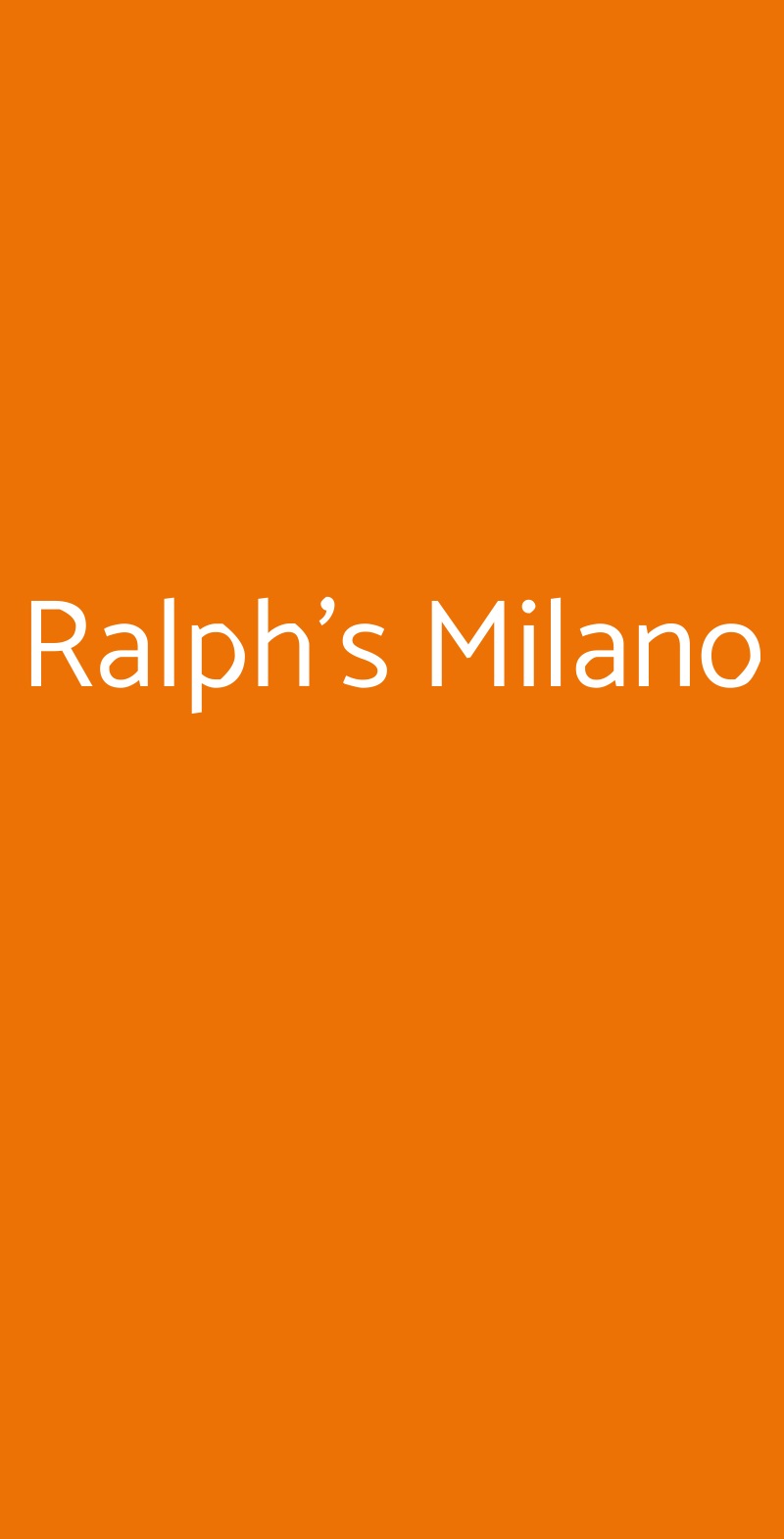 Ralph's Milano Milano menù 1 pagina