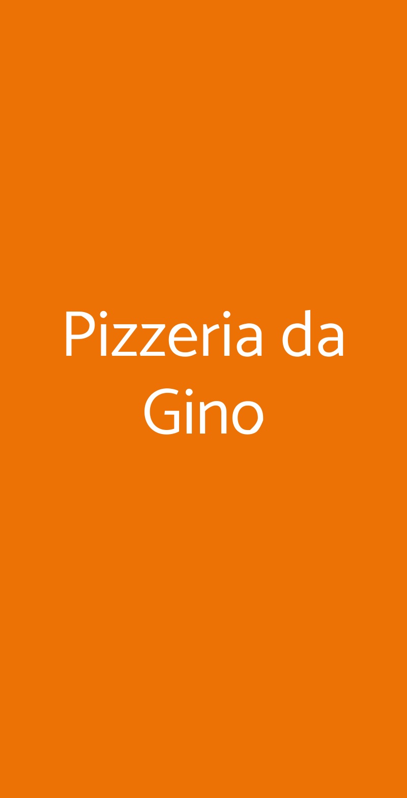 Pizzeria da Gino Milano menù 1 pagina