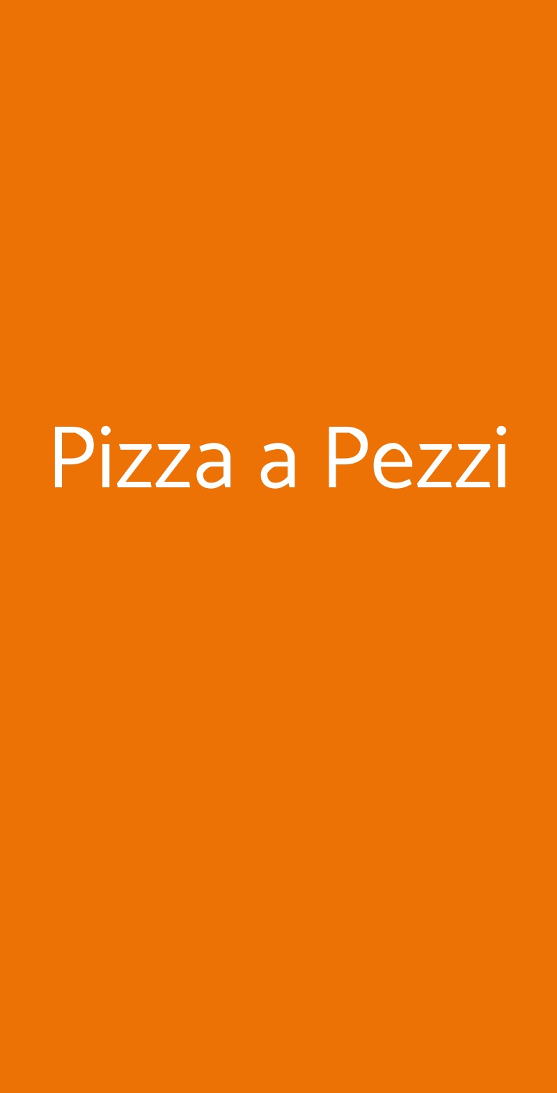 Pizza a Pezzi Milano menù 1 pagina