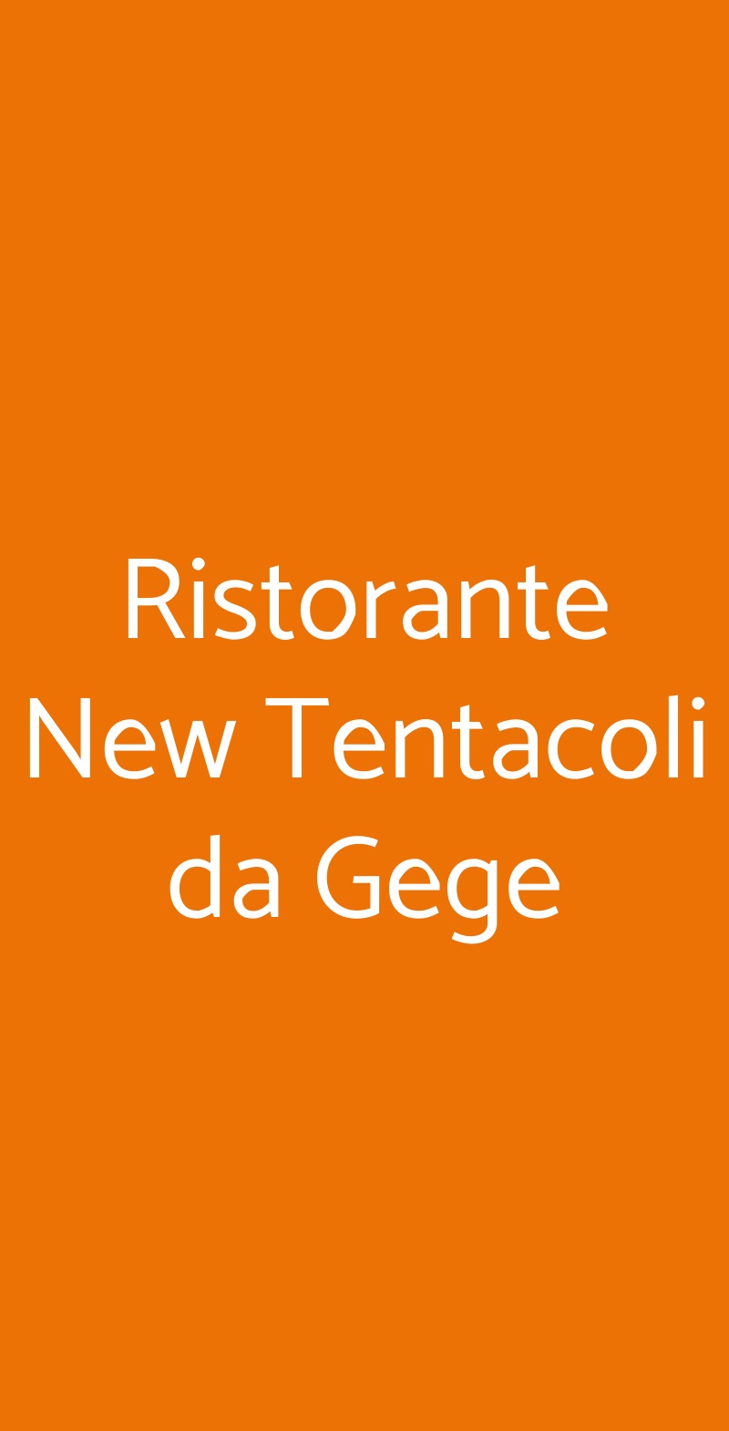 Ristorante New Tentacoli da Gege Milano menù 1 pagina