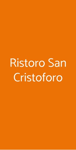 Ristoro San Cristoforo, Milano
