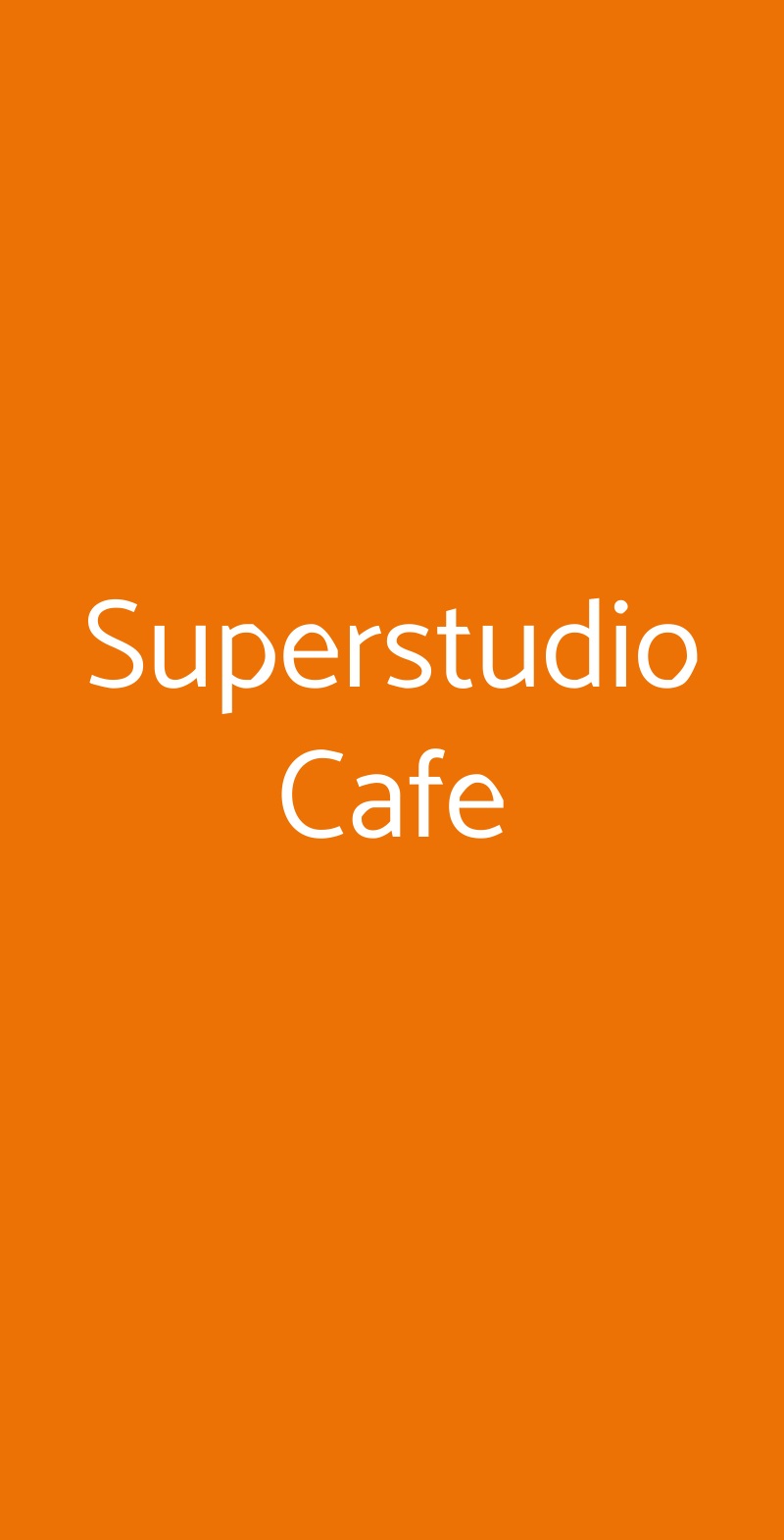 Superstudio Cafe Milano menù 1 pagina
