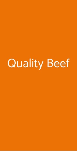 Quality Beef, Milano