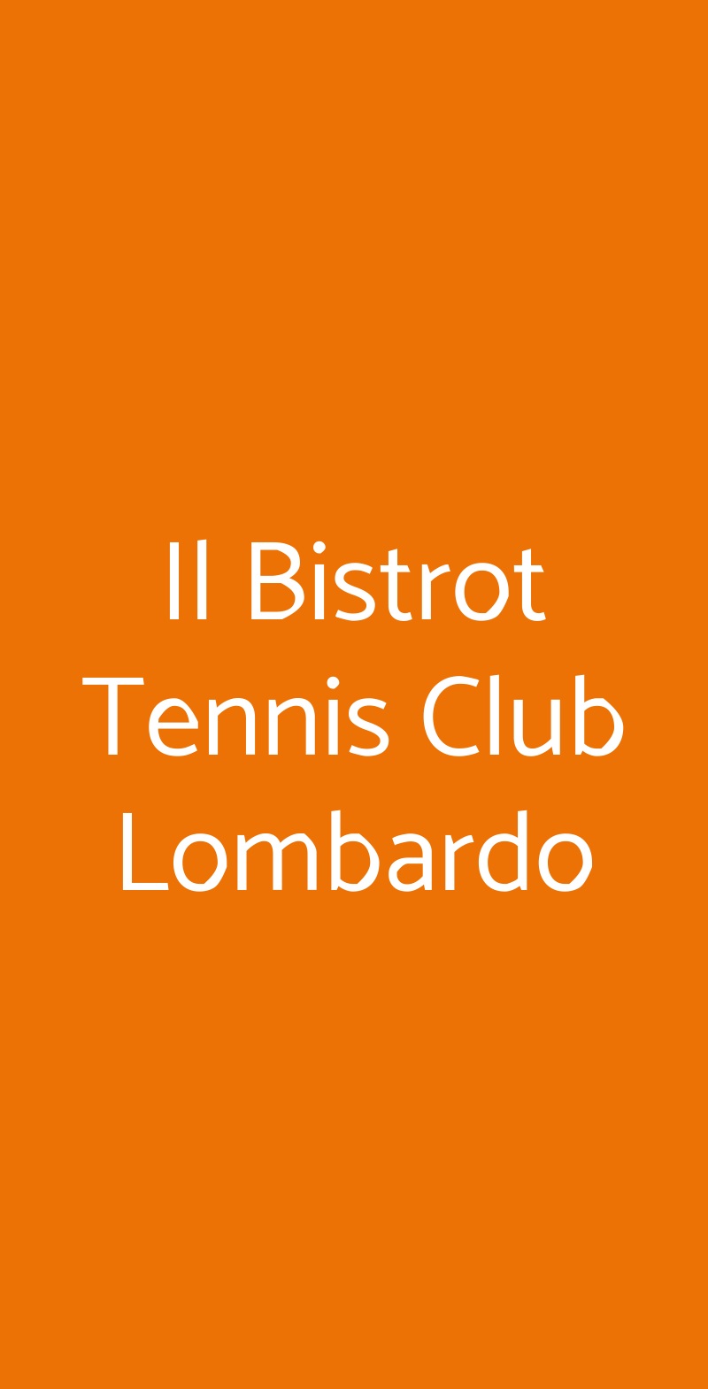 Il Bistrot Tennis Club Lombardo Milano menù 1 pagina