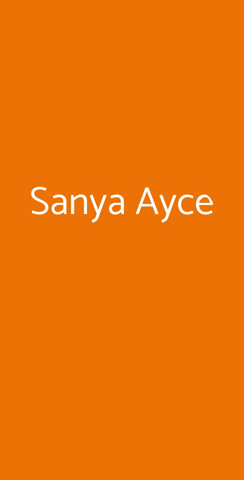 Sanya Ayce Milano menù 1 pagina