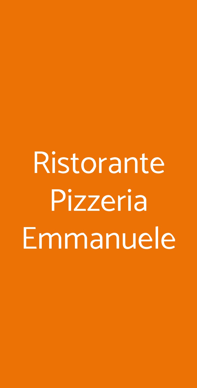 Ristorante Pizzeria Emmanuele Milano menù 1 pagina