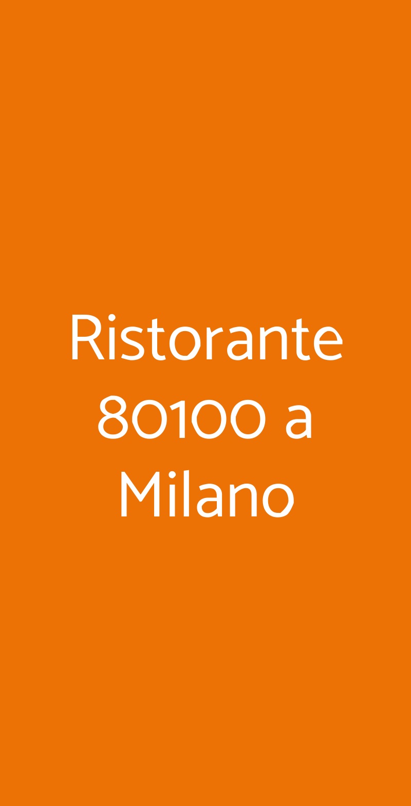 Ristorante 80100 a Milano Milano menù 1 pagina
