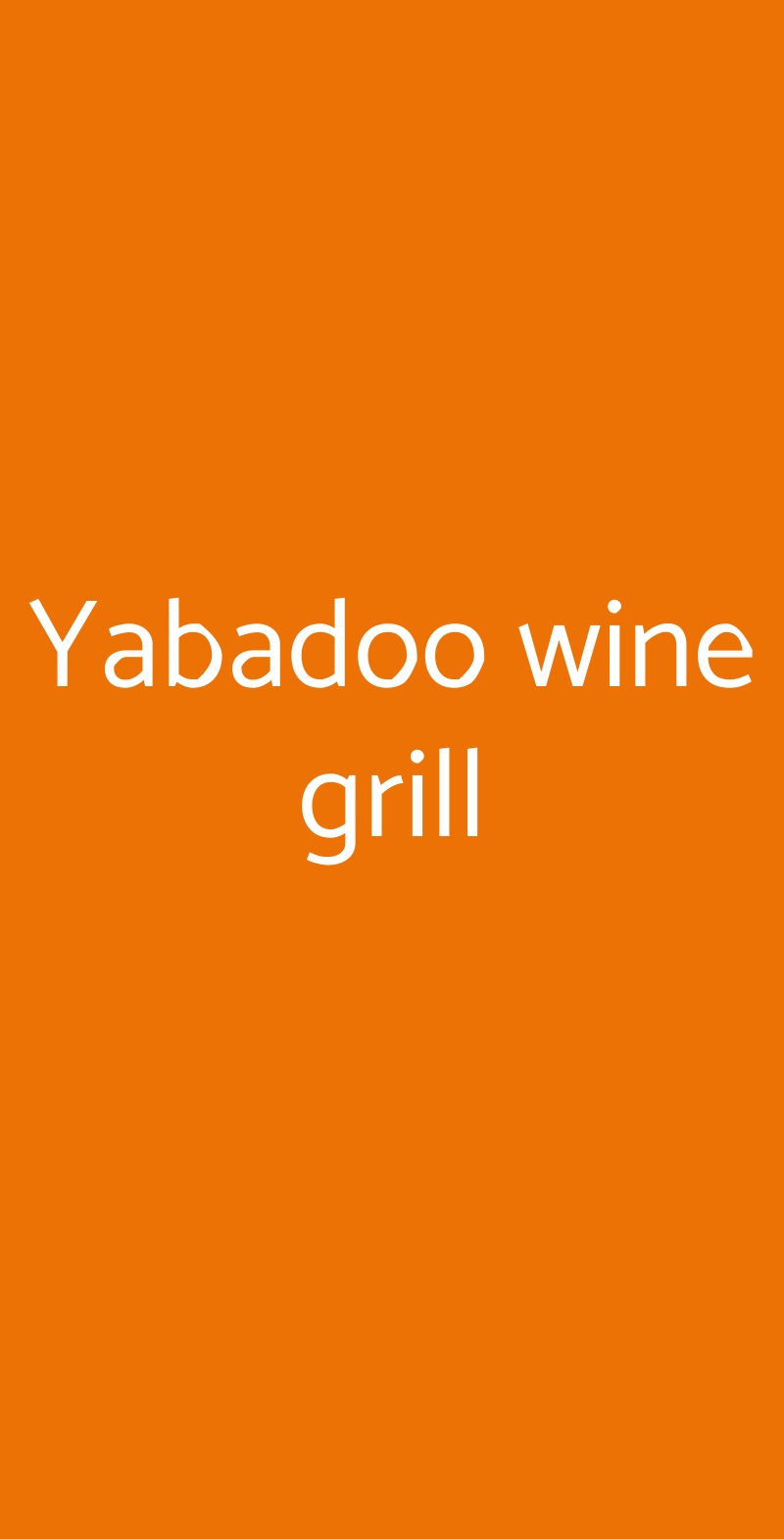 Yabadoo wine grill Milano menù 1 pagina