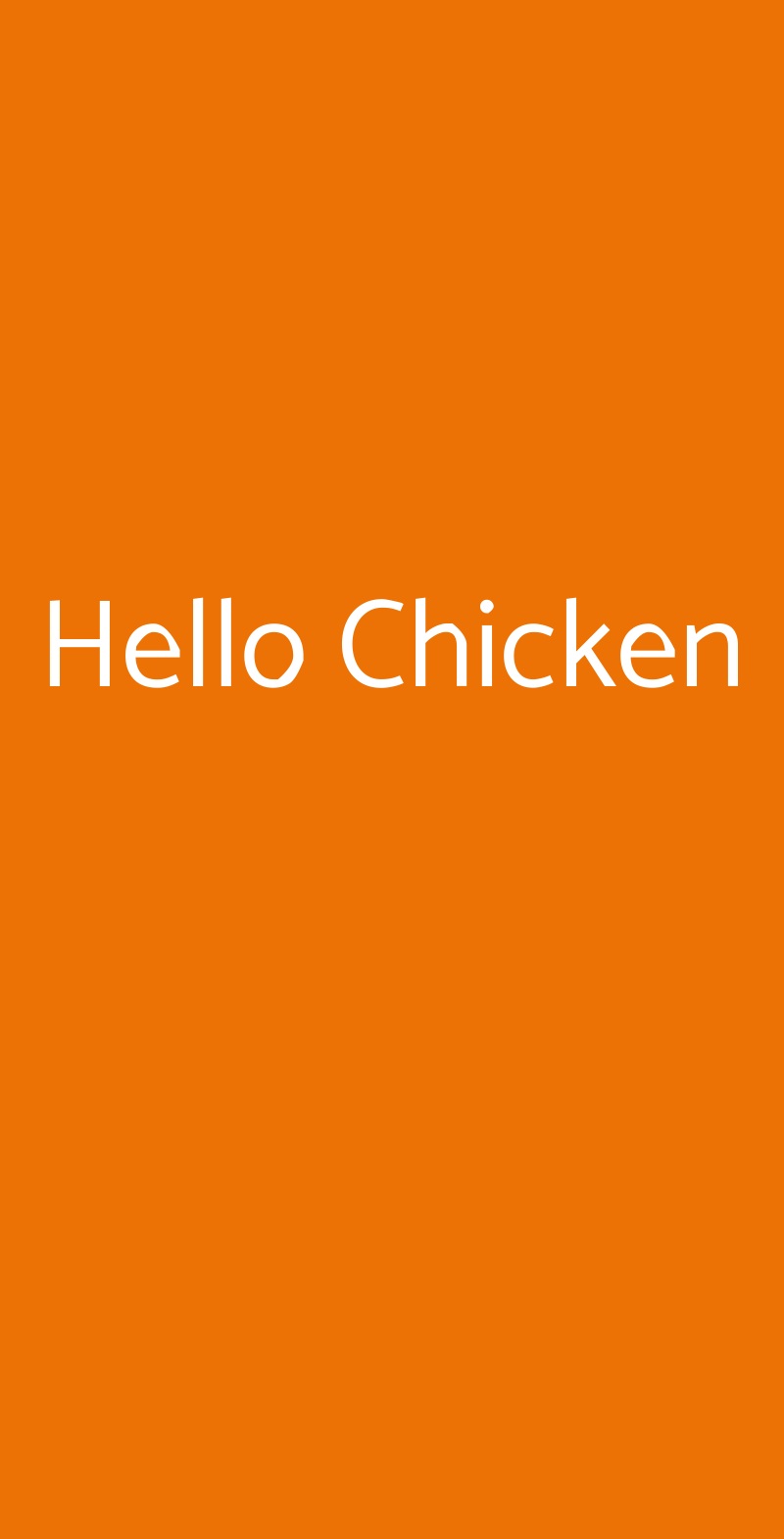Hello Chicken Milano menù 1 pagina