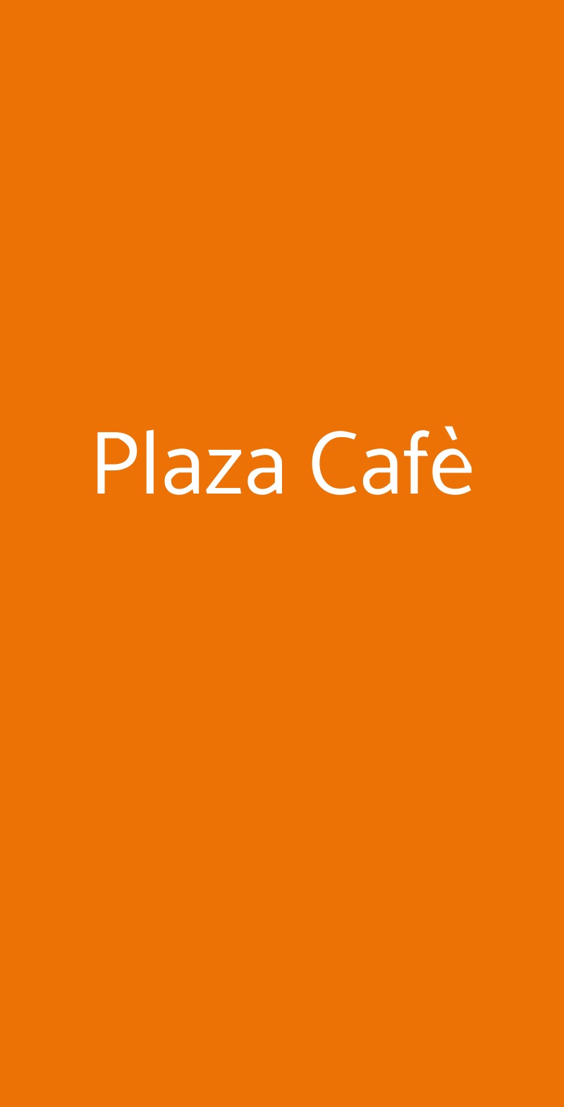 Plaza Cafè Milano menù 1 pagina