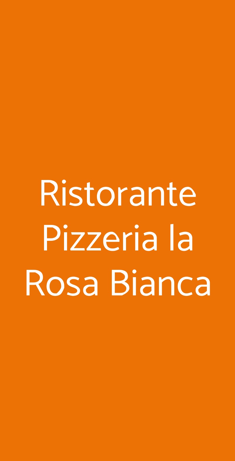 Ristorante Pizzeria la Rosa Bianca Milano menù 1 pagina