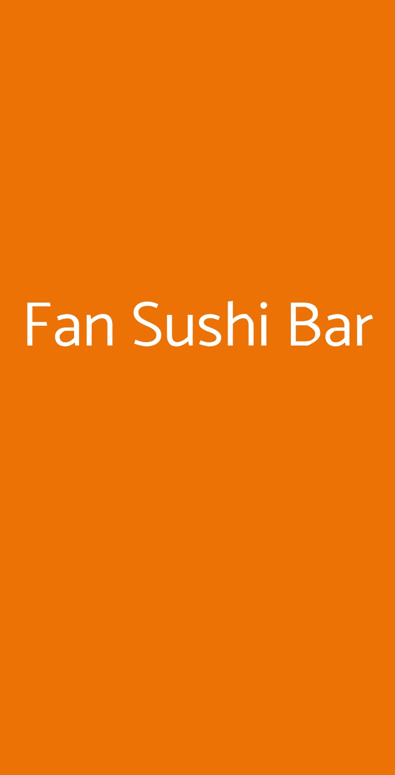 Fan Sushi Bar Milano menù 1 pagina
