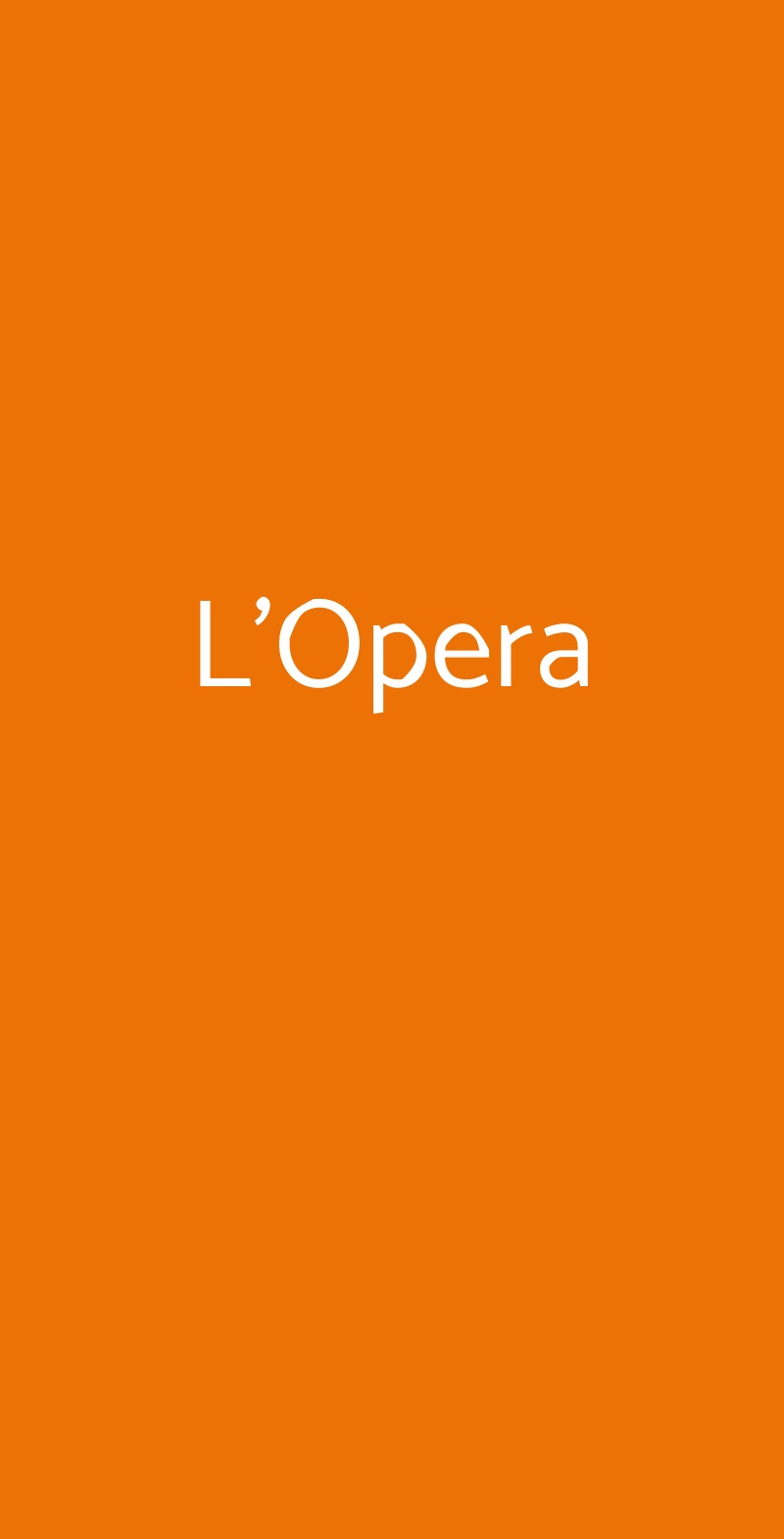 L'Opera Milano menù 1 pagina