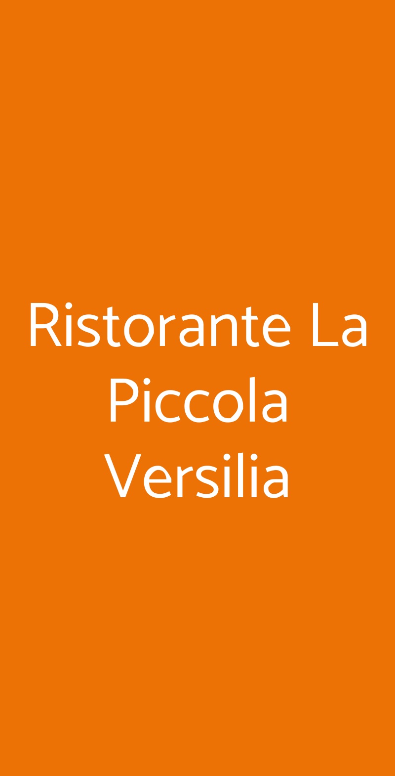 Ristorante La Piccola Versilia Milano menù 1 pagina