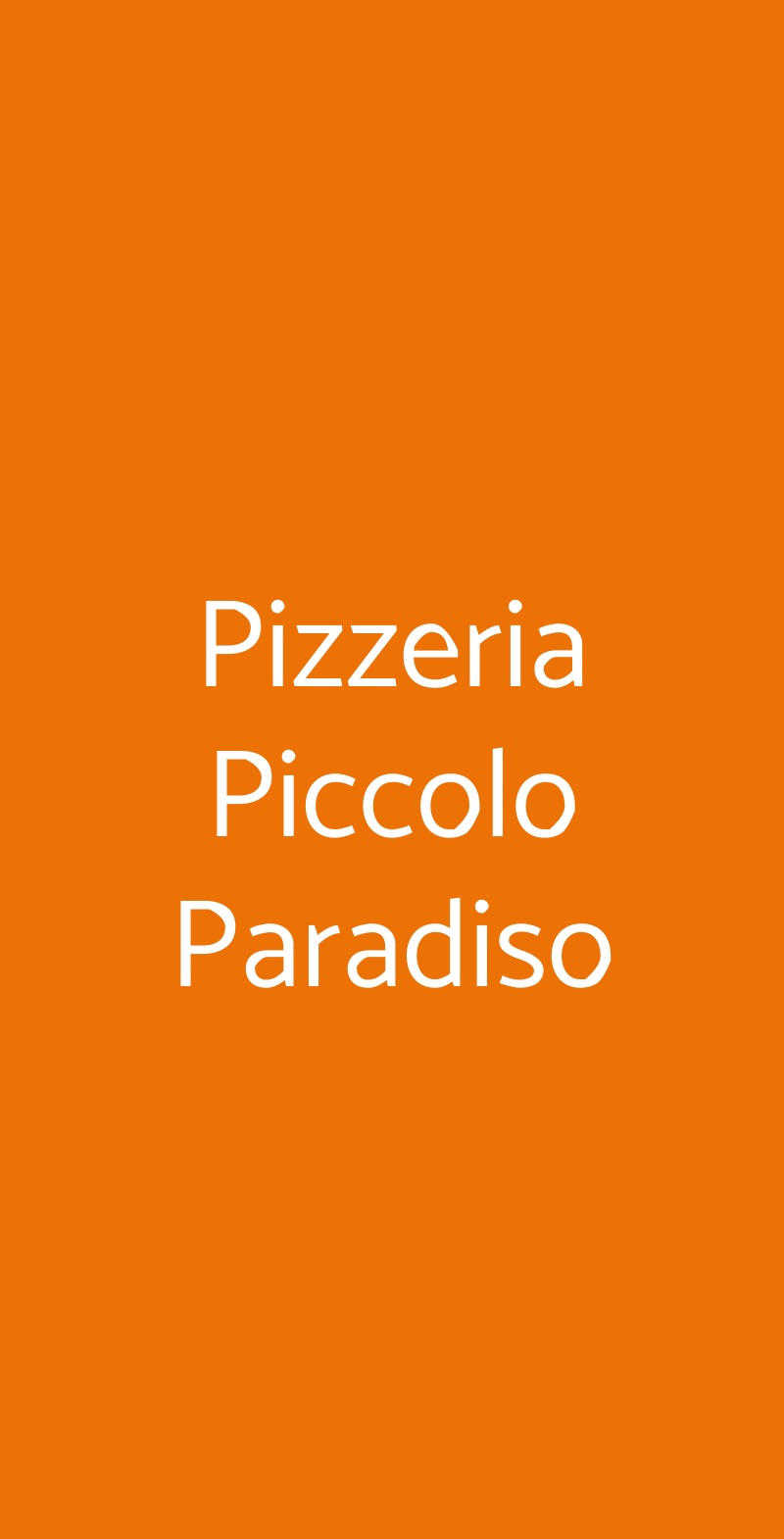 Pizzeria Piccolo Paradiso Milano menù 1 pagina