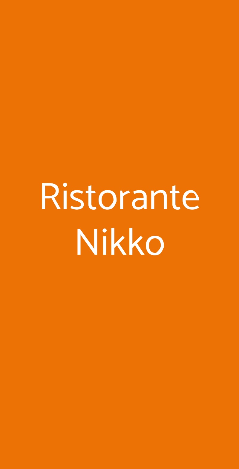 Ristorante Nikko Milano menù 1 pagina
