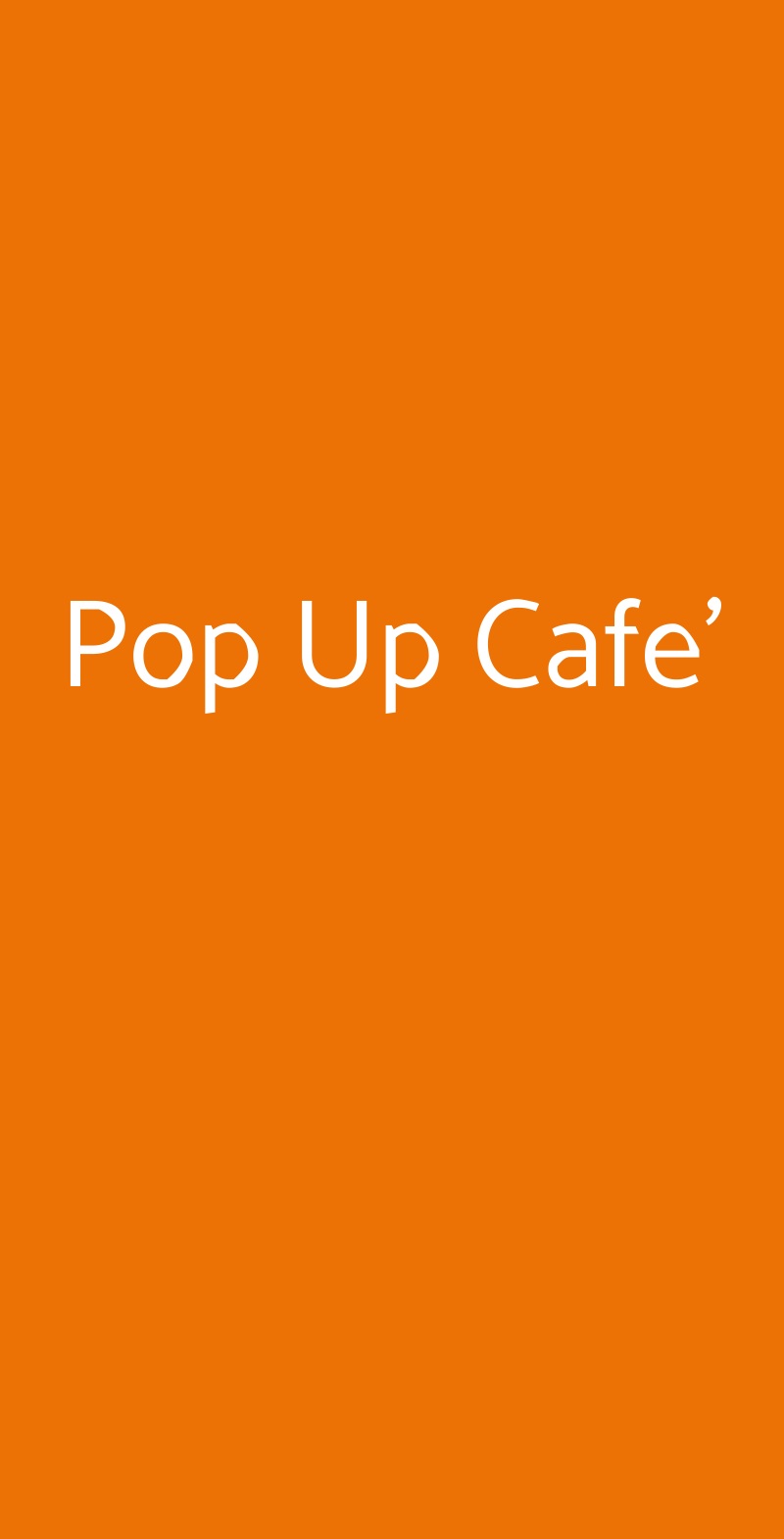 Pop Up Cafe' Milano menù 1 pagina