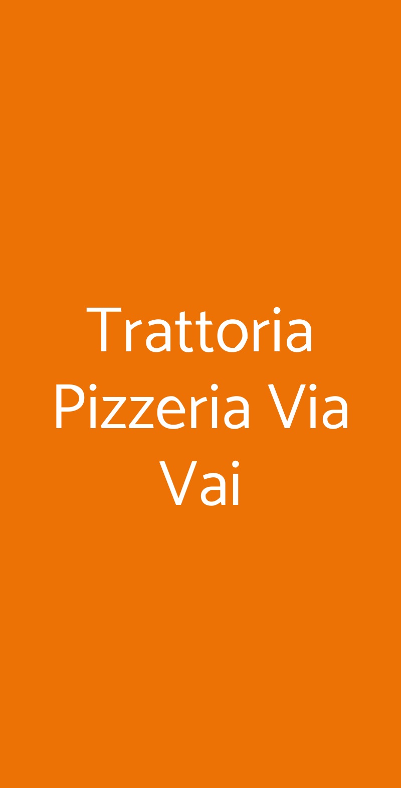 Trattoria Pizzeria Via Vai Milano menù 1 pagina
